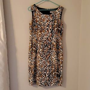 Kasper Animal Print Sleveless Sheath Dress Sz 8 NWOT